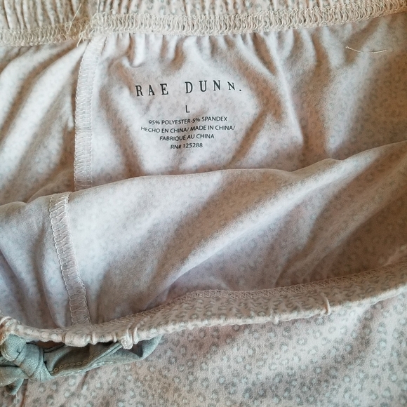 NWT Rae Dunn Racerback Tank Short 2 Pc Set Gray Pink Size Large - Picture 10 of 10